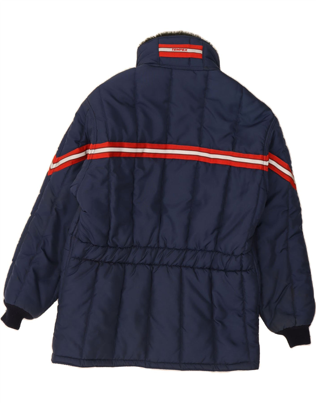 VINTAGE Mens Padded Jacket IT 50/52 Large Navy Blue Colourblock Polyamide Vintage Vintage and Second-Hand Vintage from Messina Hembry 