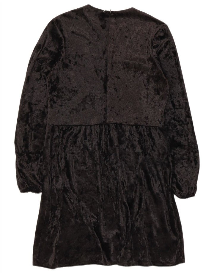Asos Womens Long Sleeve A-Line Dress UK 8 Small Black Polyester
