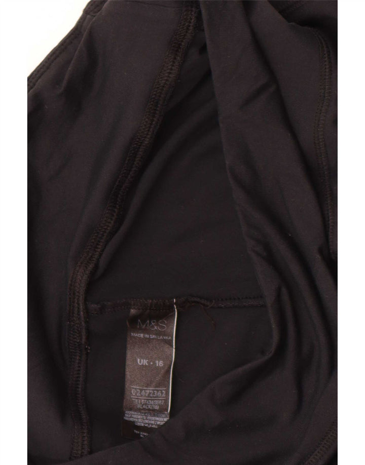 Marks & Spencer Womens Capri Leggings UK 16 Large Black Polyamide
