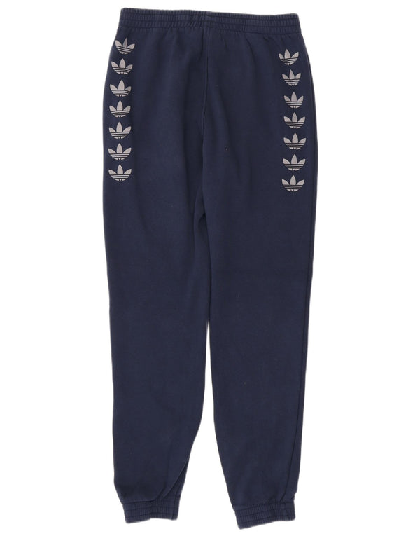 Adidas Mens Graphic Tracksuit Trousers Joggers Medium Navy Blue Cotton