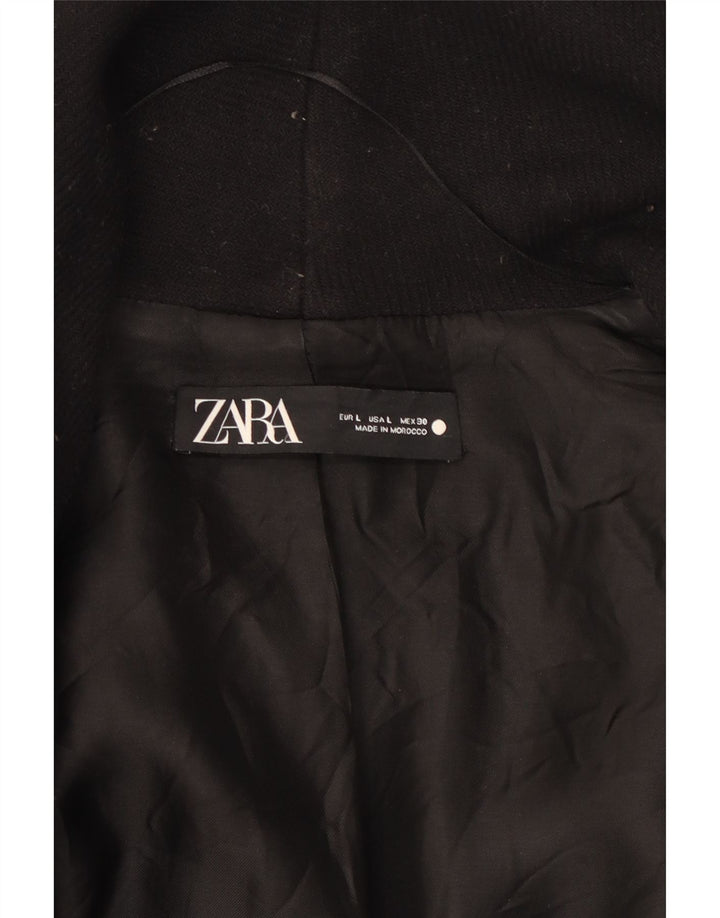 Zara Womens Overcoat UK 14 Medium Black