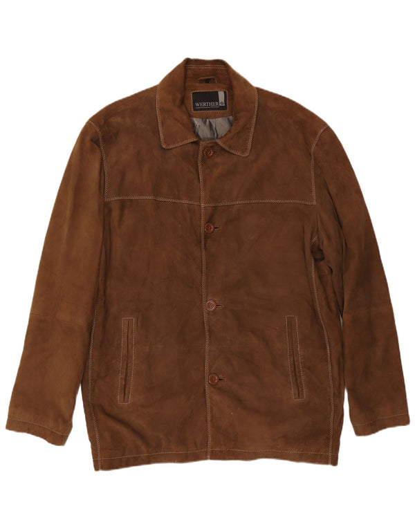 Werther Herren Wildlederjacke IT 54 2XL Braunes Leder