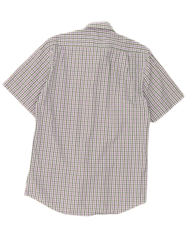 Camicia da uomo a maniche corte Gloriette in cotone a quadri multicolore medio