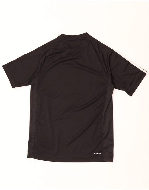 T-shirt grafica Adidas Aeroready da uomo, piccola, in poliestere nero