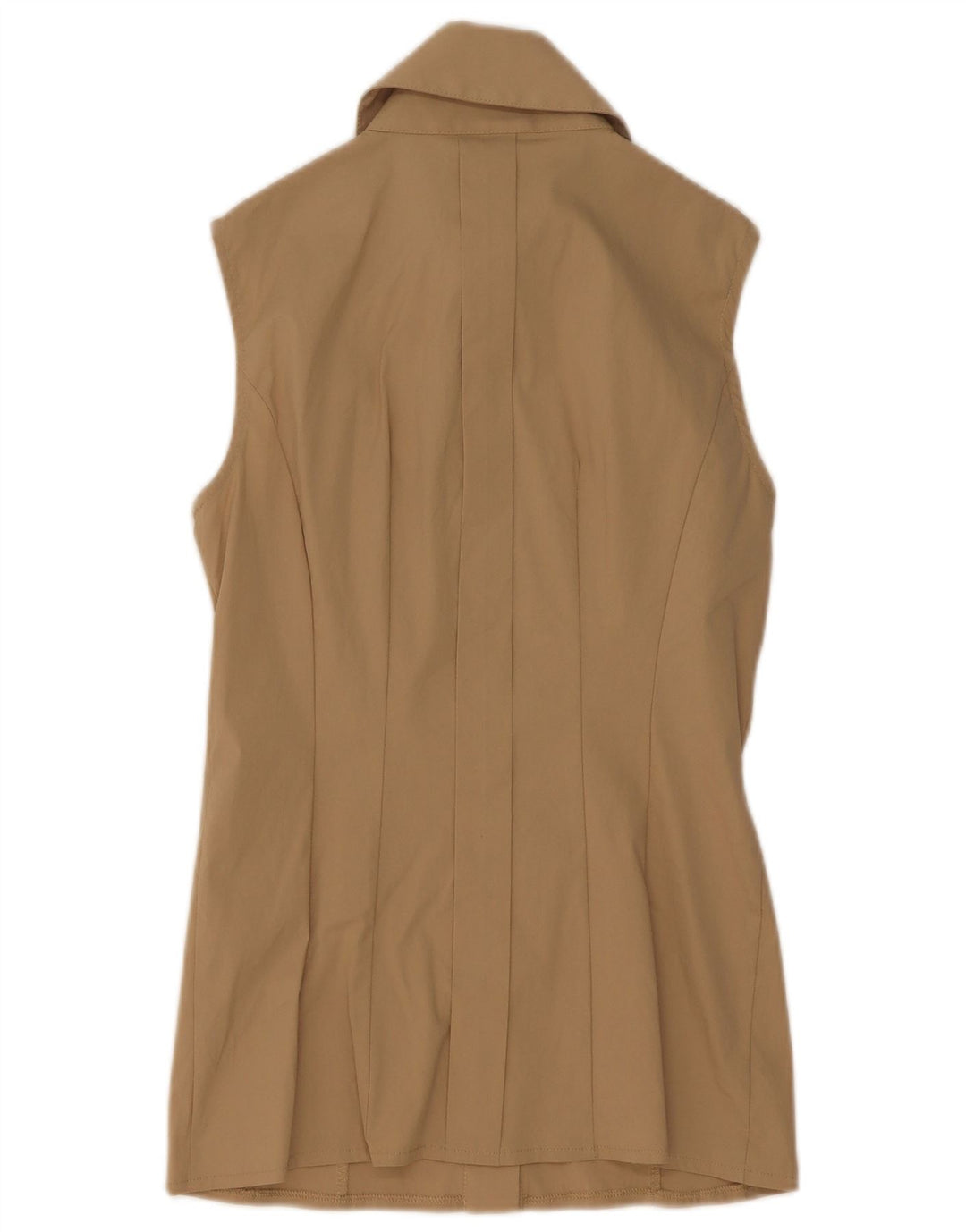 Elisabetta Franchi Womens Ruffle Front Shirt Blouse IT 42 Medium Beige