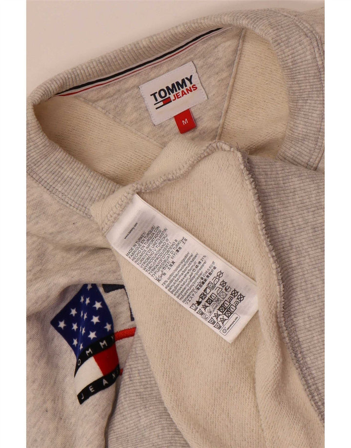 Tommy Hilfiger Mens Graphic Sweatshirt Jumper Medium Grey Flecked Cotton
