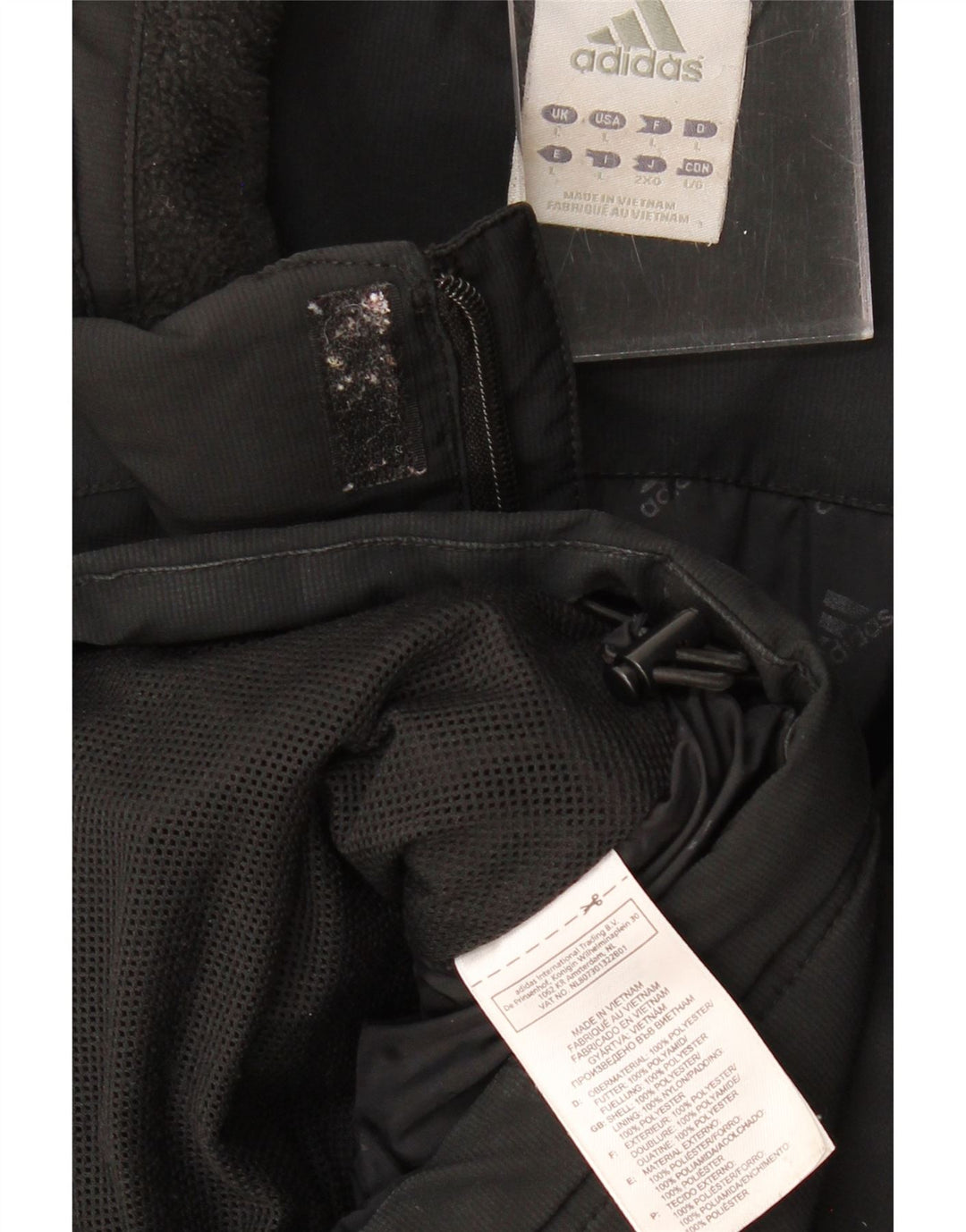 ADIDAS Mens Rain Jacket UK 40 Large Black Polyester