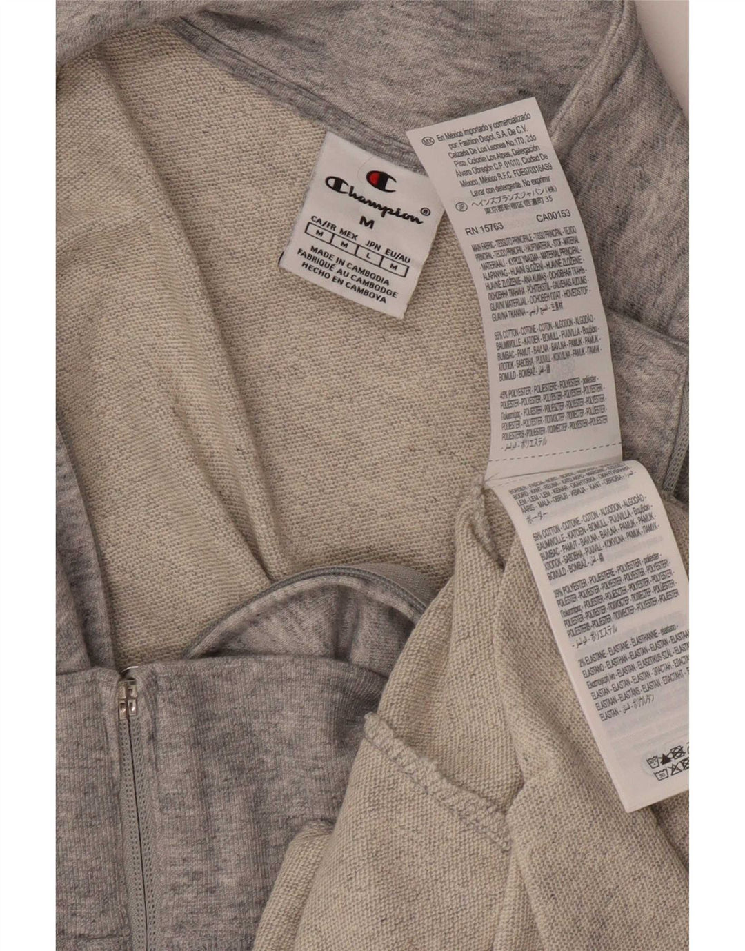 Champion Veste de Survêtement Homme Gris Moyen Moucheté Coton