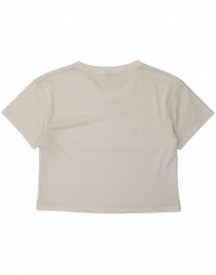 TOMMY HILFIGER Womens Crop T-Shirt Top UK 14 Medium White Polyester Vintage Tommy Hilfiger and Second-Hand Tommy Hilfiger from Messina Hembry 