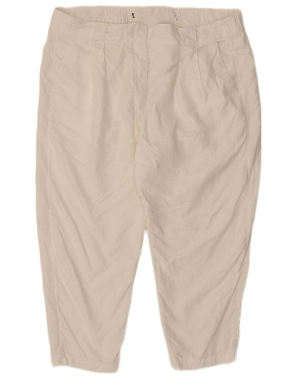 Женские зауженные укороченные брюки Marks & Spencer UK 20 2XL W40 L25 белые