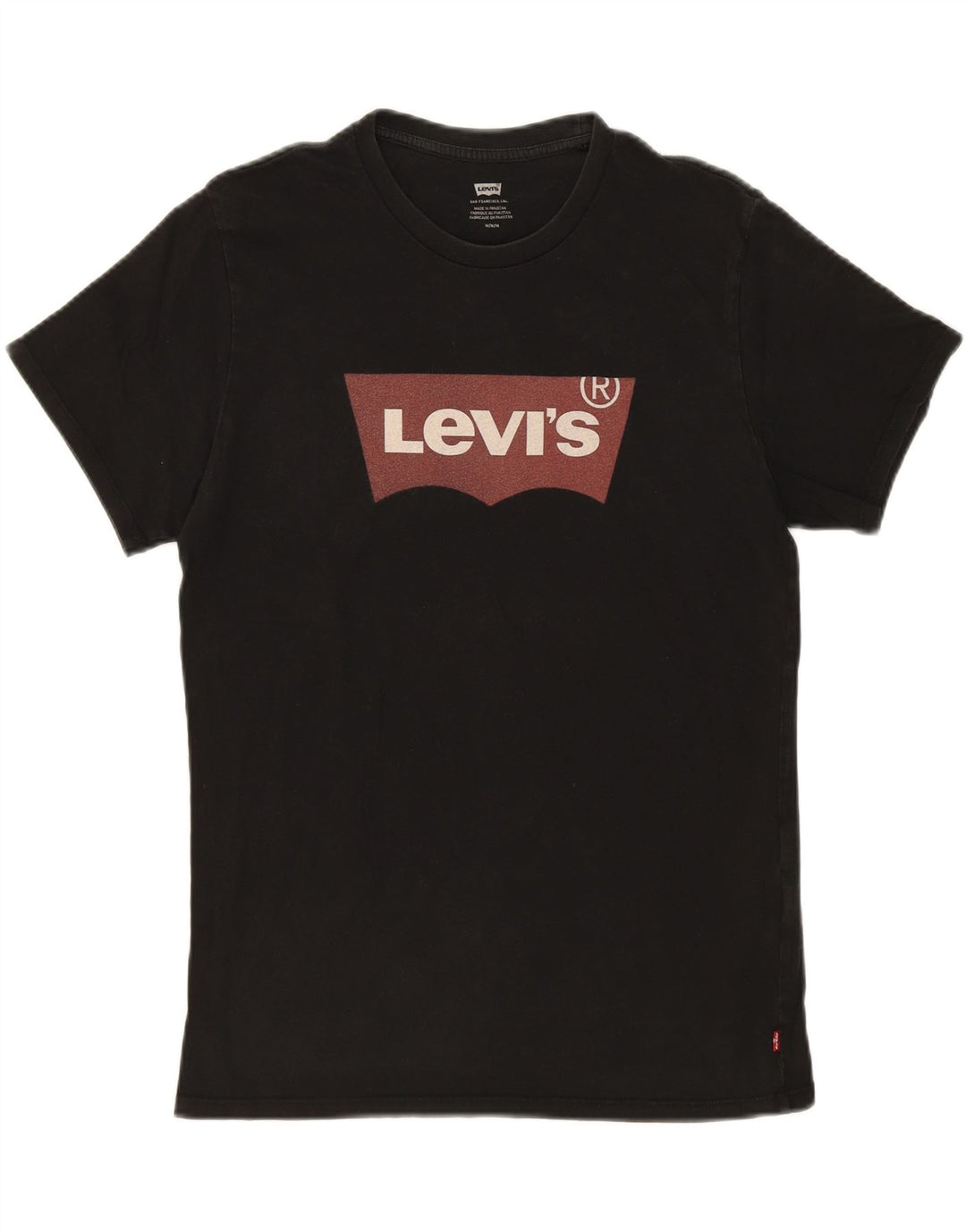 LEVI'S Mens Graphic T-Shirt Top Medium Black Cotton Vintage Levi's and Second-Hand Levi's from Messina Hembry 