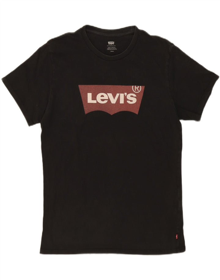 LEVI'S Mens Graphic T-Shirt Top Medium Black Cotton Vintage Levi's and Second-Hand Levi's from Messina Hembry 