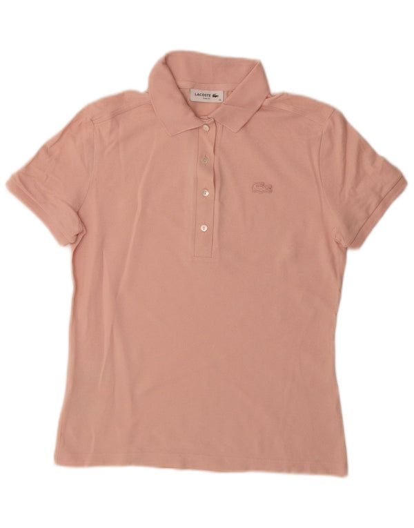 Lacoste Damen Slim Fit Poloshirt Größe 36 Small Rosa Baumwolle