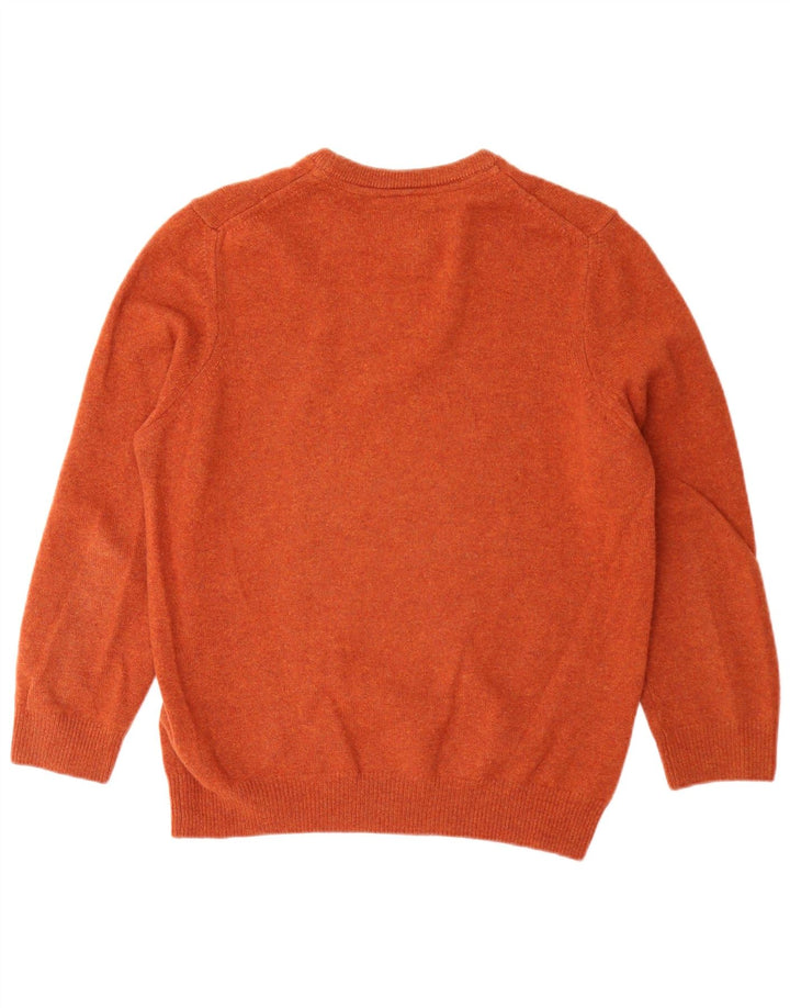 Lyle & Scott Mens Loose Fit Crew Neck Jumper Sweater Medium Orange
