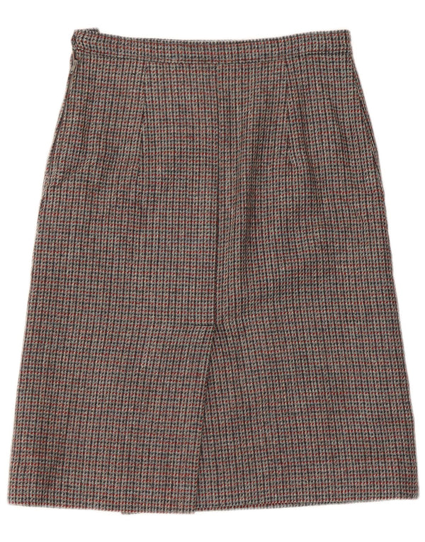 Vintage A-line nederdel til kvinder W30 Medium Grey Houndstooth