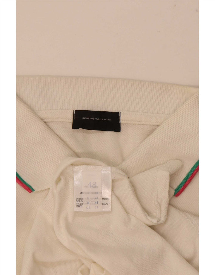 Sergio Tacchini Polo para hombre EU 48 Mediano Blanco Algodón