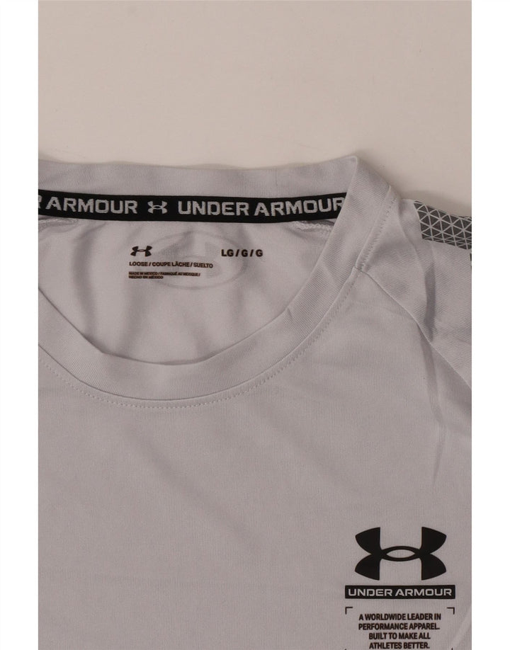 Under Armour Mens T-Shirt Top Large Grey Geometric