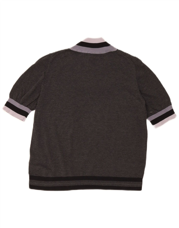 Cos Womens Turtle Neck Jumper Sweater UK 14 Medium Grey Colourblock