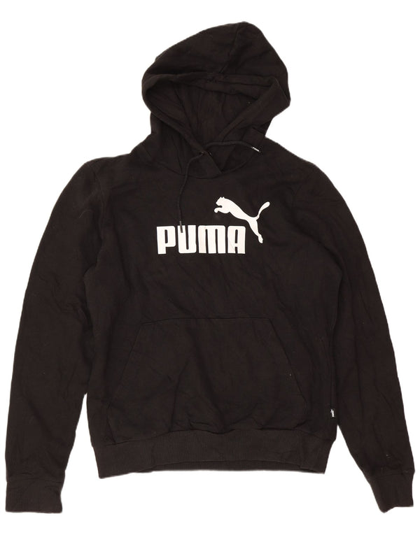 Puma Womens Graphic Hoodie Pullover UK 14 Große schwarze Baumwolle