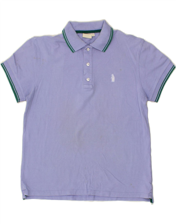 REFRIGUE Mens Polo Shirt Large Purple Cotton Vintage Refrigue and Second-Hand Refrigue from Messina Hembry 