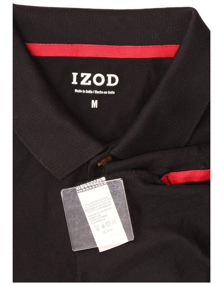 Polo Izod Hombre Mediano Negro Algodón