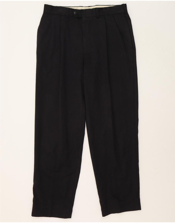 Marks & Spencer Mens Pegged Suit Trousers W34 L30 Grey Wool