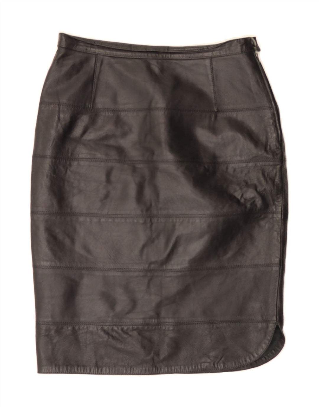 VINTAGE Womens Leather Skirt IT 44 Medium W30 Black Vintage Vintage and Second-Hand Vintage from Messina Hembry 