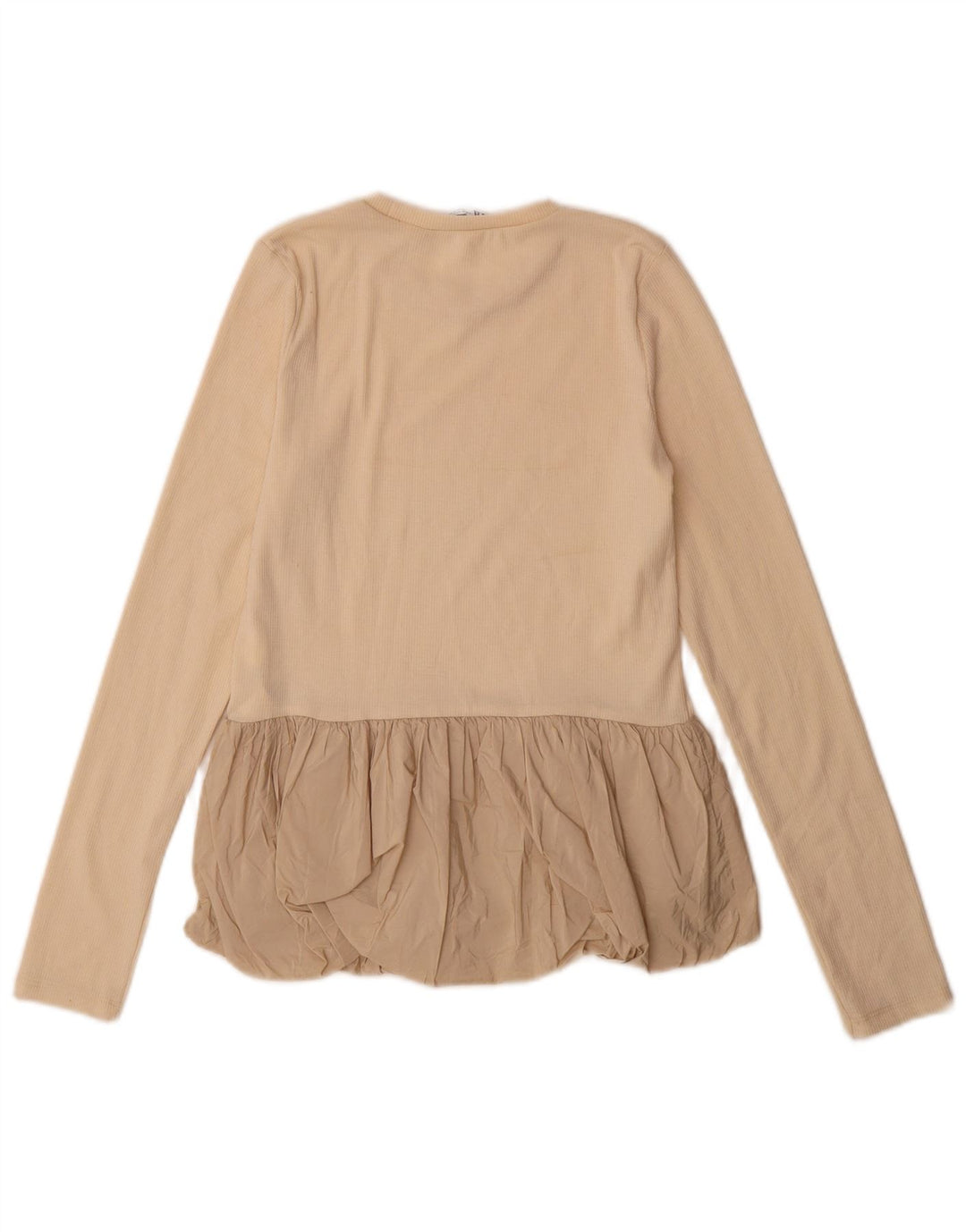 Zara Dametop Langærmet UK 12 Medium Beige Polyester