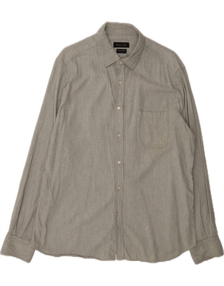 MASSIMO DUTTI Mens Shirt XL Grey Cotton Vintage Massimo Dutti and Second-Hand Massimo Dutti from Messina Hembry 