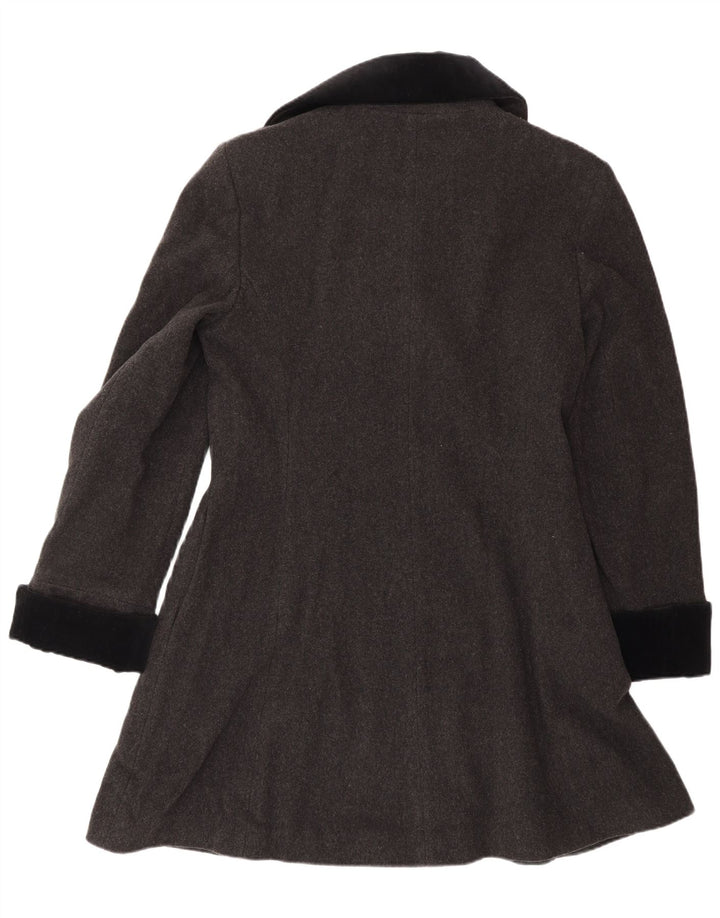 CLOCK HOUSE Womens Double Breasted Coat EU 38 Medium Grey Wool