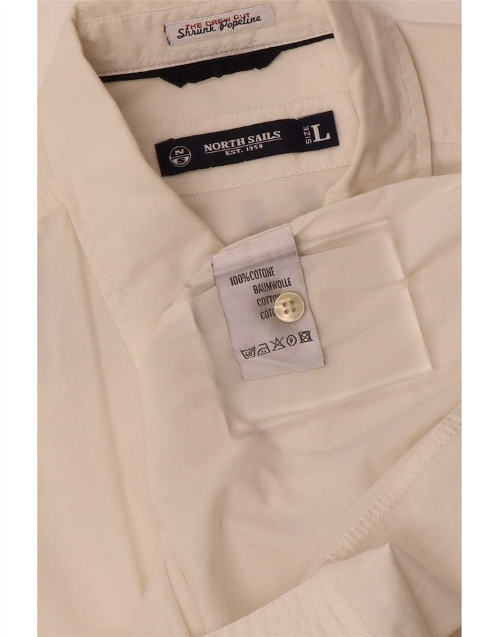 North Sails Mens Graphic Short Sleeve Shirt Large White Cotton