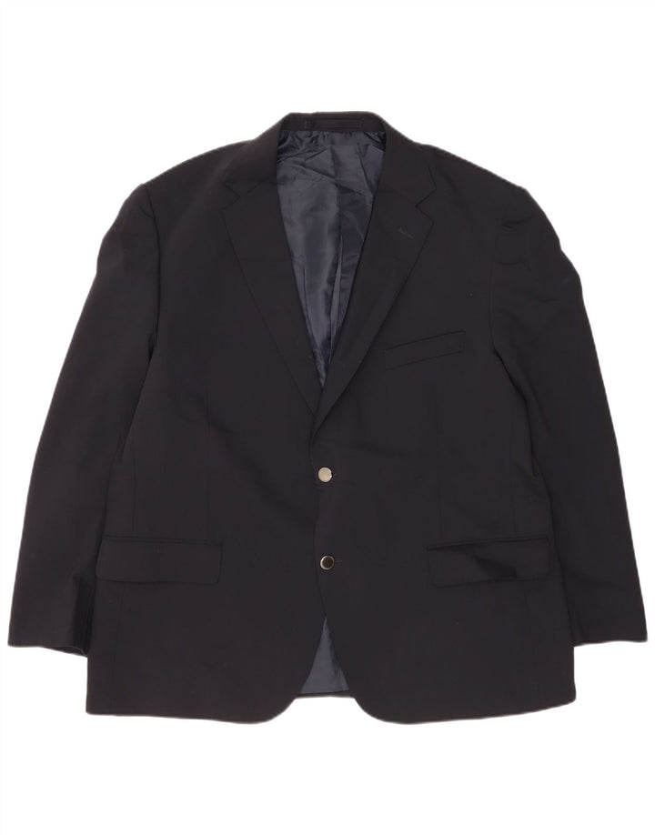 Marks & Spencer Mens Short 2 Button Blazer Jacket UK 40 Large Navy Blue