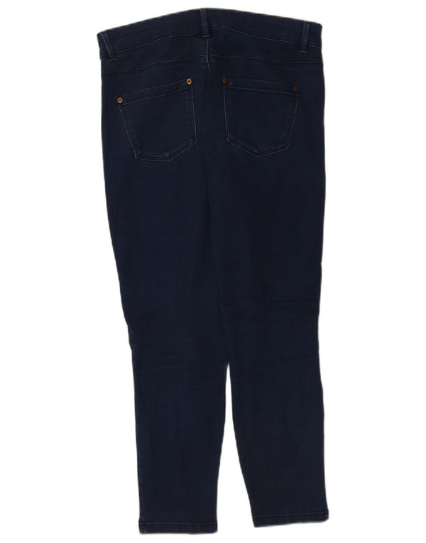 Oasis Womens Capri Jeans UK 12 Medium W28 L22 Navy Blue Cotton