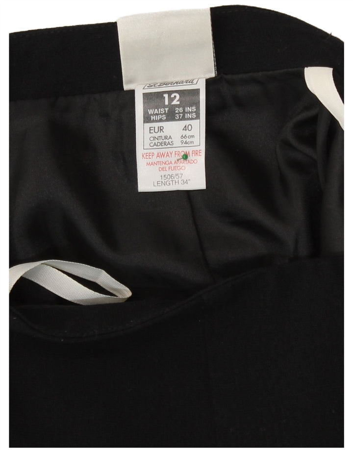 St. Bernard Womens Midi Skirt UK 12 Medium W26 Black Polyester