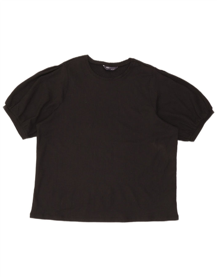 Marks & Spencer Womens Blouse Top UK 18 XL  Black Polyester