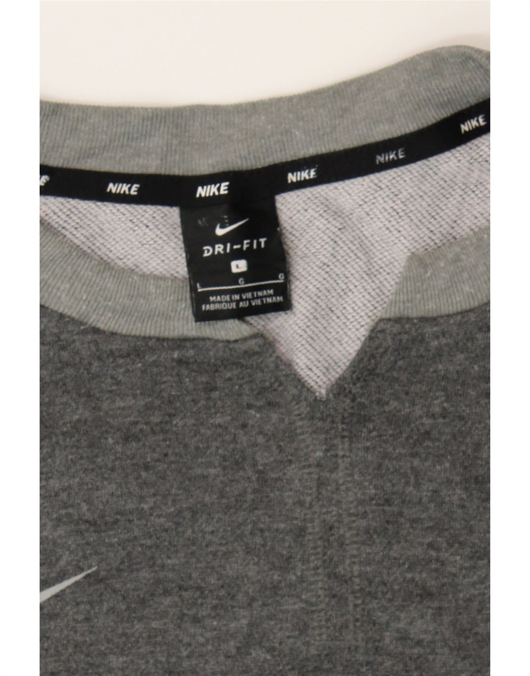 NIKE Womens Dri Fit Oversized Sweatshirt Jumper UK 16 Large Grey Vintage Nike and Second-Hand Nike from Messina Hembry 