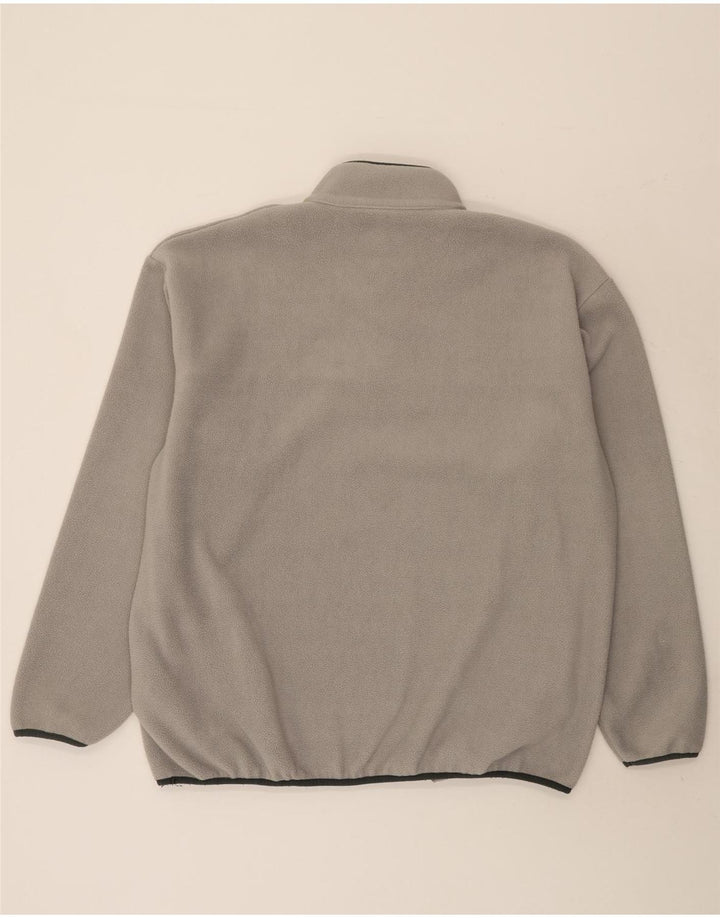 Champion Mens Button Neck Fleece Jumper Large Grey Polyester