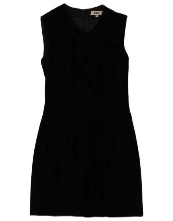 Abito tubino in velluto senza maniche da donna MANI UK 8 piccolo in viscosa blu navy