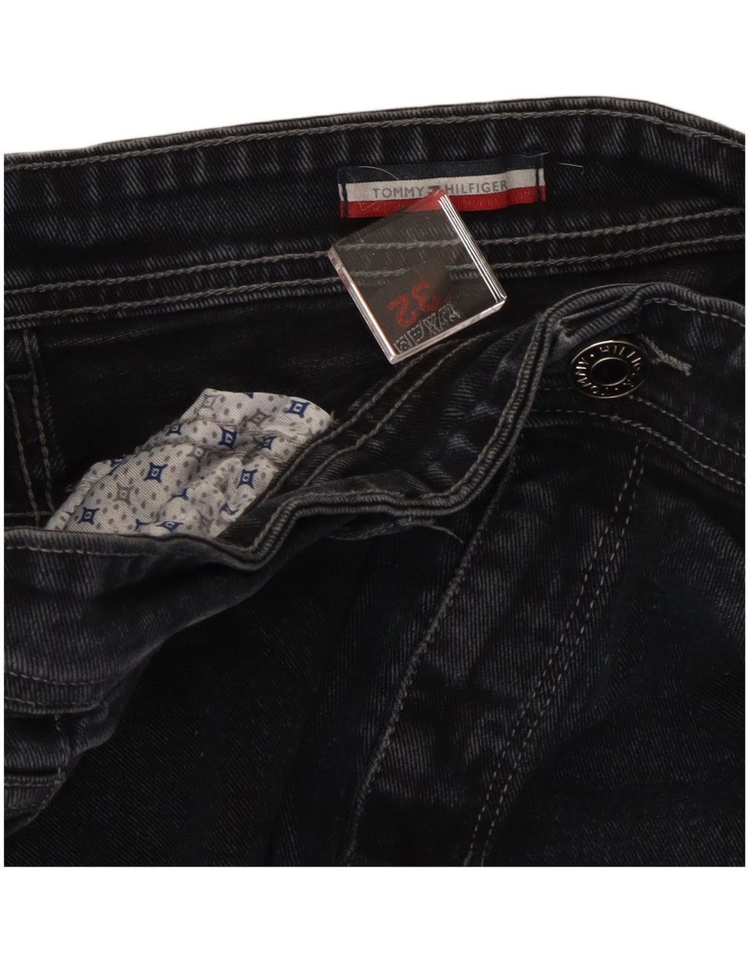 Tommy Hilfiger Mens Straight Jeans W32 L27 Black
