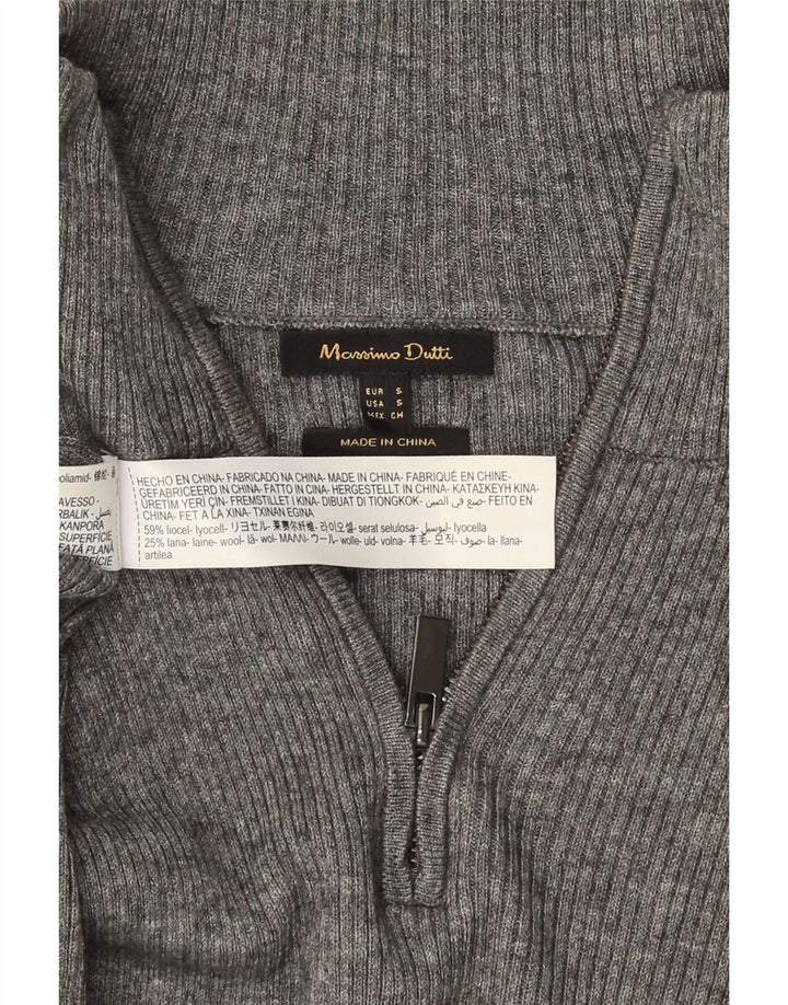 Massimo Dutti Womens Jumper Dress UK 8 Small Grey Lyocell