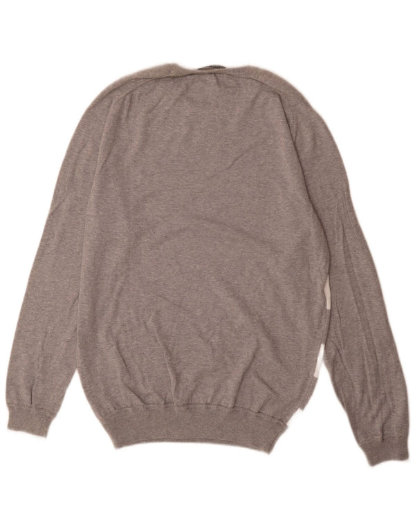 SIVIGLIA Herre sweater med rund hals, stor grå stribet bomuld