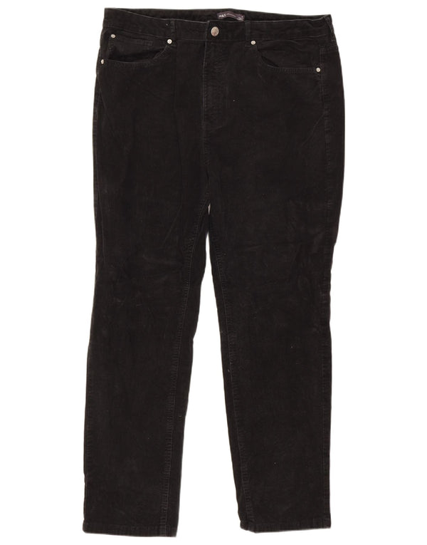 Marks & Spencer Damen Gerade Cordhose UK 18 XL W36 L27 Schwarz