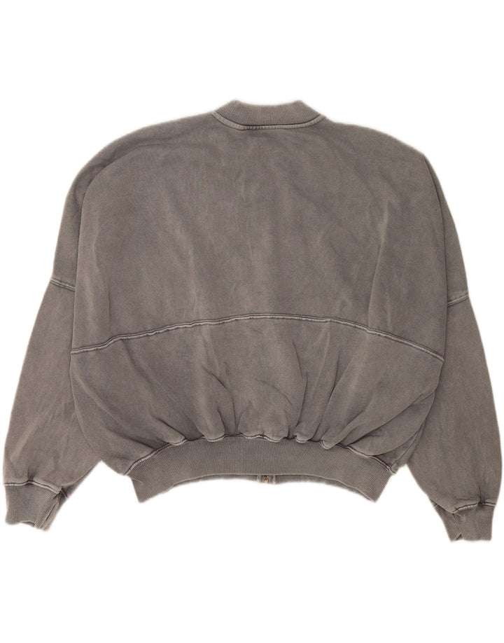 Giacca da ginnastica oversize da donna Zara UK 10 piccola in cotone grigio