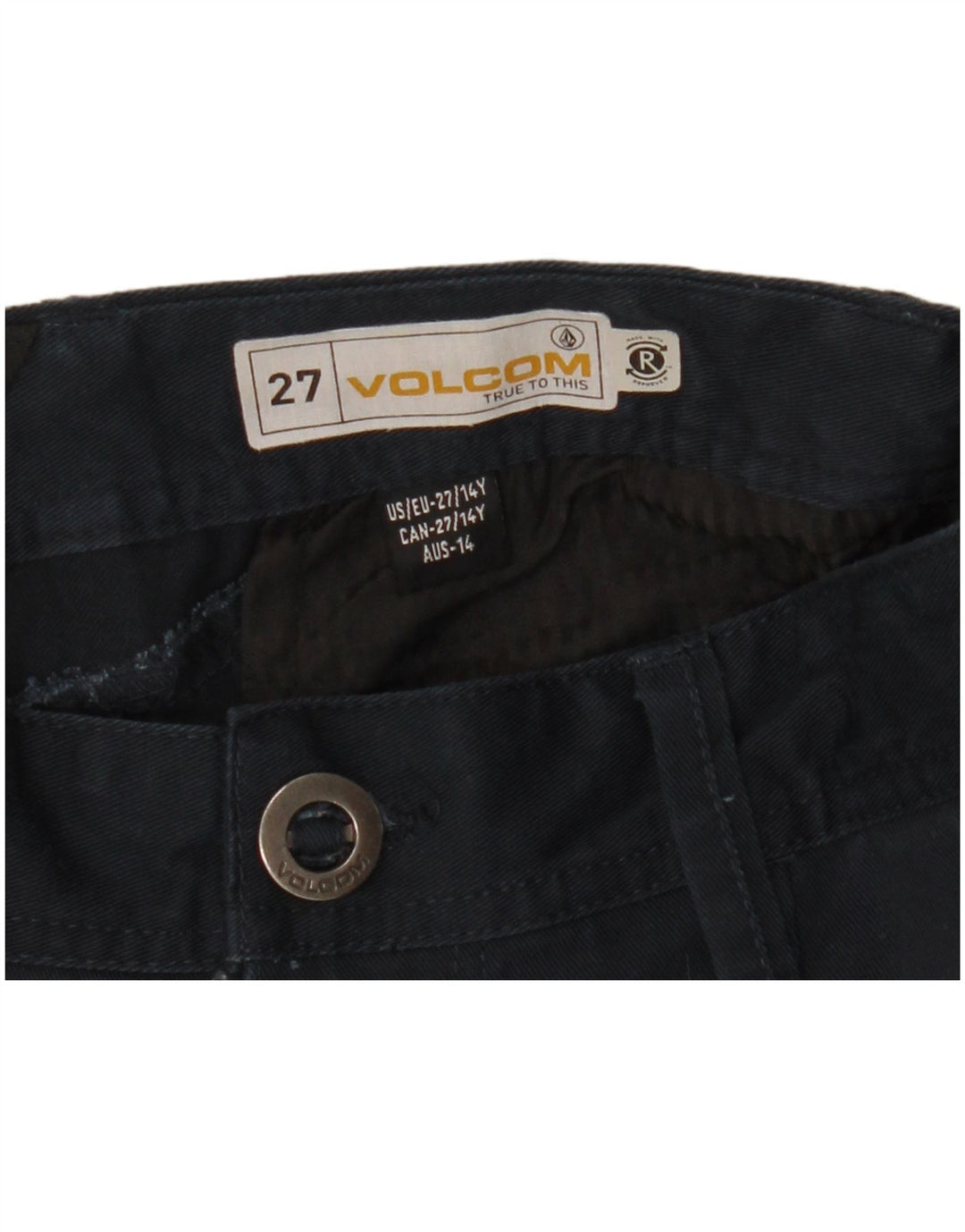 VOLCOM Boys Chino Shorts 13-14 Years W27  Navy Blue