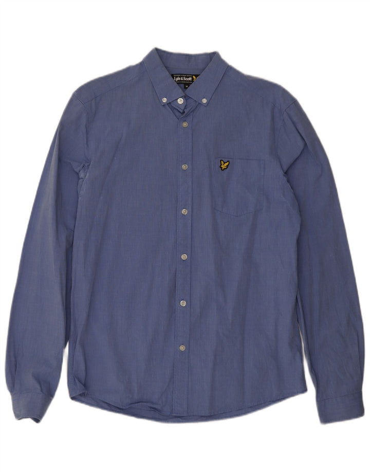 Lyle & Scott herreskjorte mellemblå bomuld