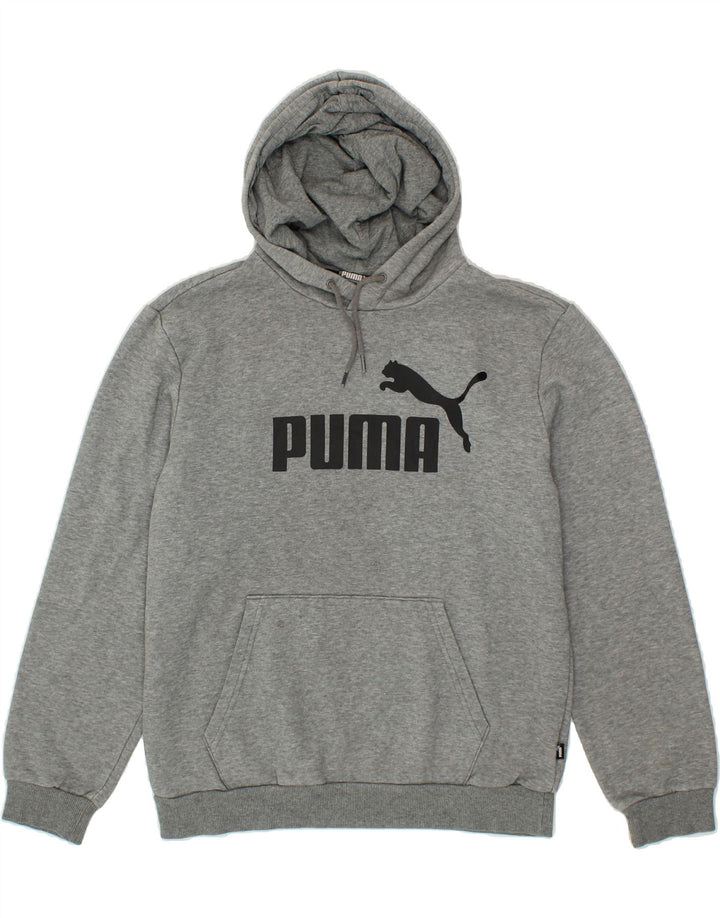 PUMA Mens Graphic Hoodie Jumper Medium Grey Cotton Vintage Puma and Second-Hand Puma from Messina Hembry 