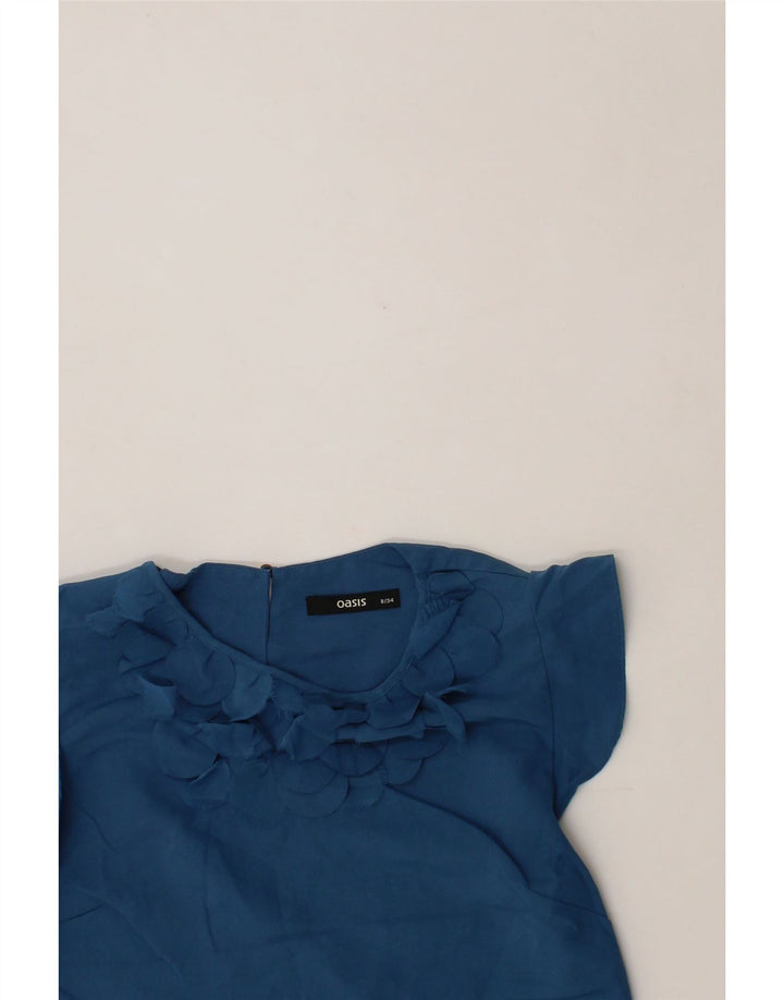 OASIS Womens Blouse Top UK 8 Small Blue Polyester Vintage Oasis and Second-Hand Oasis from Messina Hembry 
