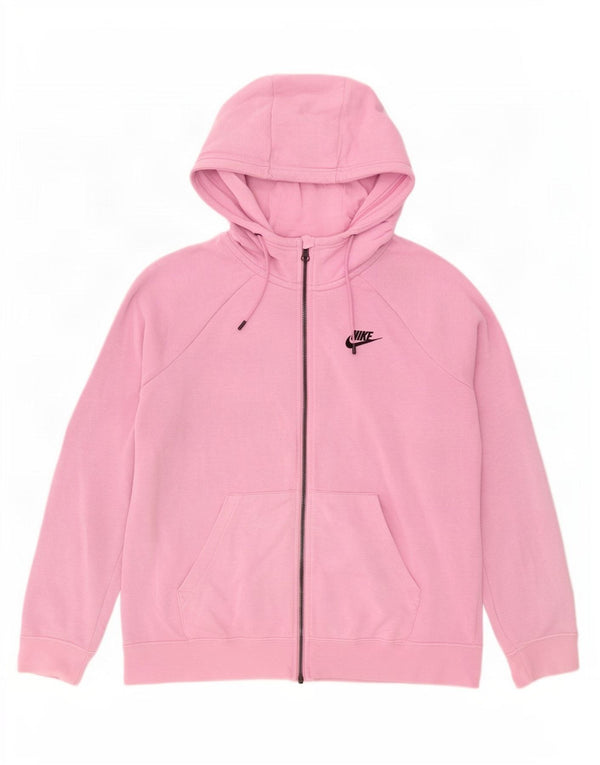 Nike Damen Relaxed Fit Zip Hoodie Pullover UK 14 Mittelrosa Baumwolle