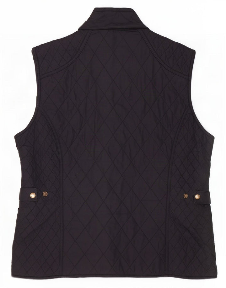 Barbour Womens Quilted Gilet UK 16 Large Black Polyester Classic