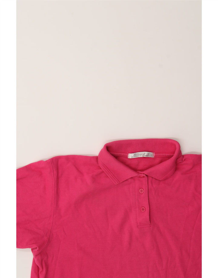 ST. BERNARD Womens Polo Shirt UK 14/16 Large Pink Polyester Vintage St. Bernard and Second-Hand St. Bernard from Messina Hembry 